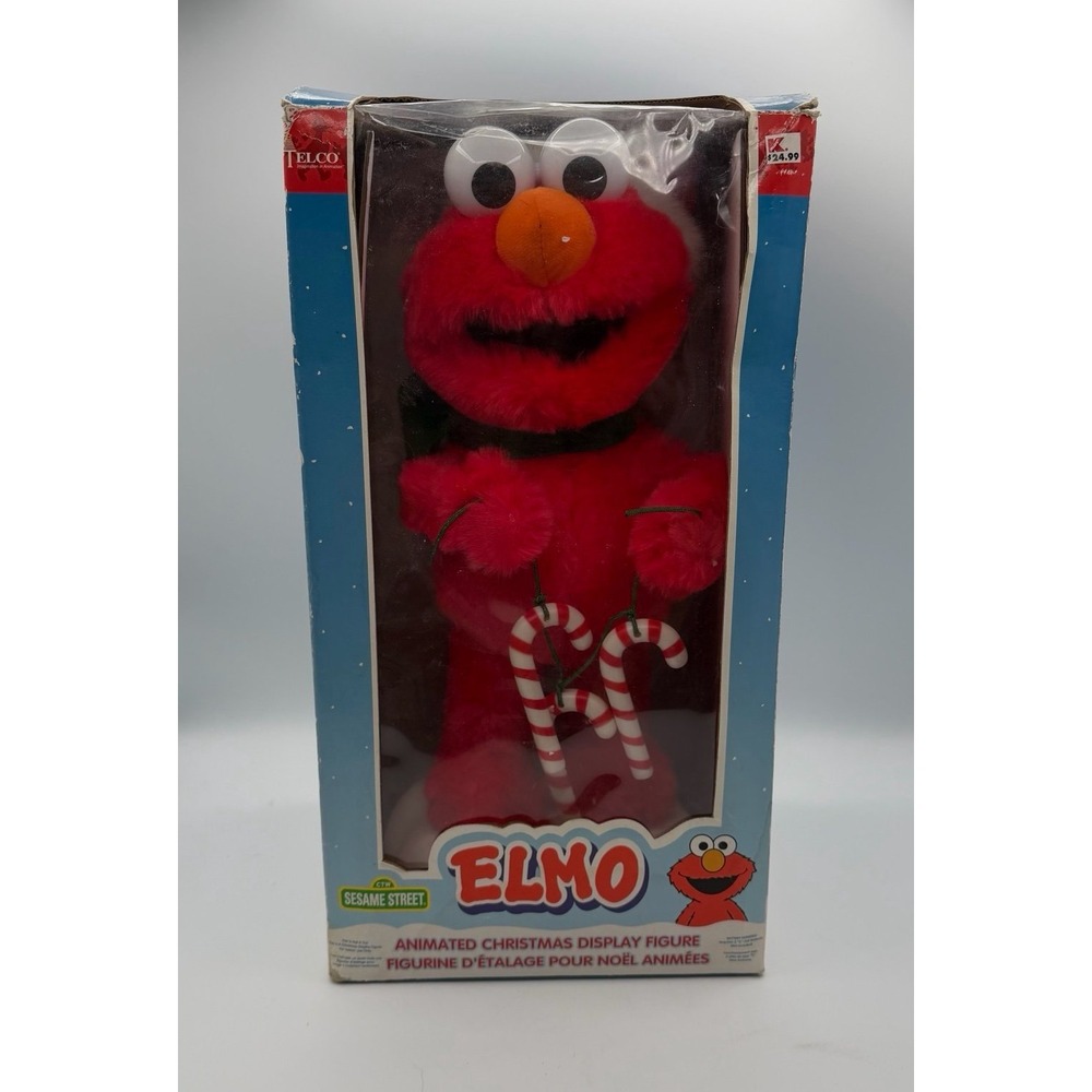Vintage Telco Elmo Animated Christmas Display Figure Sesame Street w/ Box‎